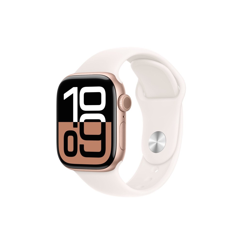 Apple Apple Watch Series 10 (GPS) - guldrosa aluminium - smart klocka med sportband - lätt rouge - 64 GB