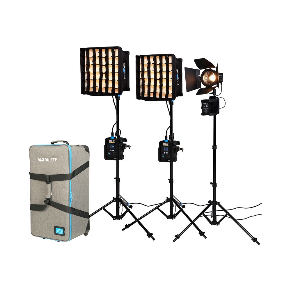 NANLITE Nanlite PavoSlim 60B & Forza 60B II KIT 60B x2 + Forza 60BII - 3-Light Kit with Light Stand
