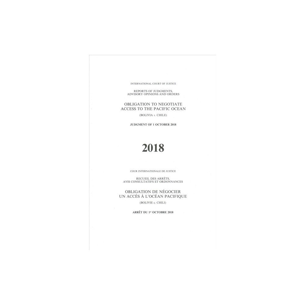 United Nations Reports of Judgments, Advisory Opinions and Orders (häftad, eng)