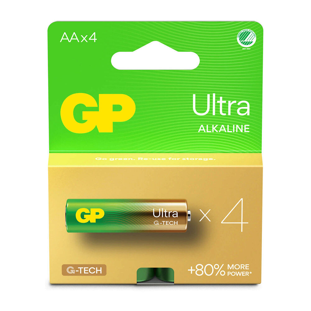 GP Ultra Alkaline Battery AA LR6 4-pack