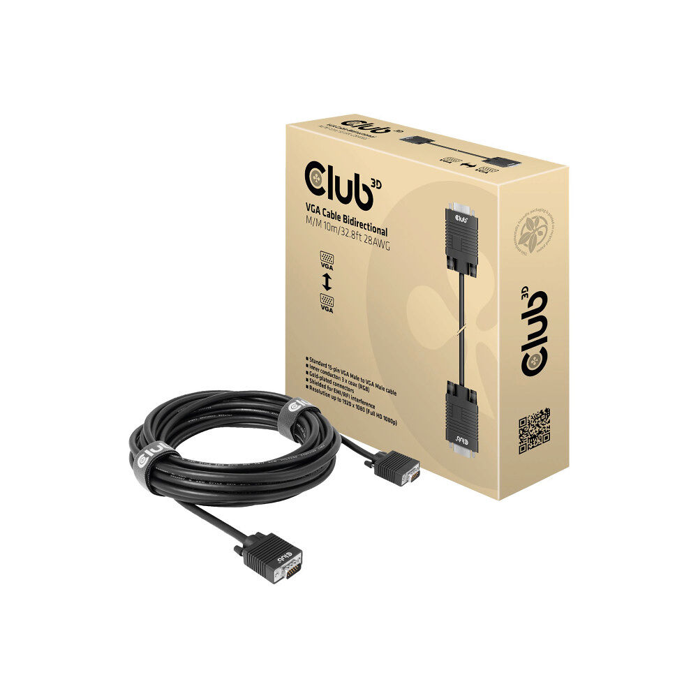 Club 3D Club 3D - VGA-kabel - HD-15 (VGA) till HD-15 (VGA) - 10 m
