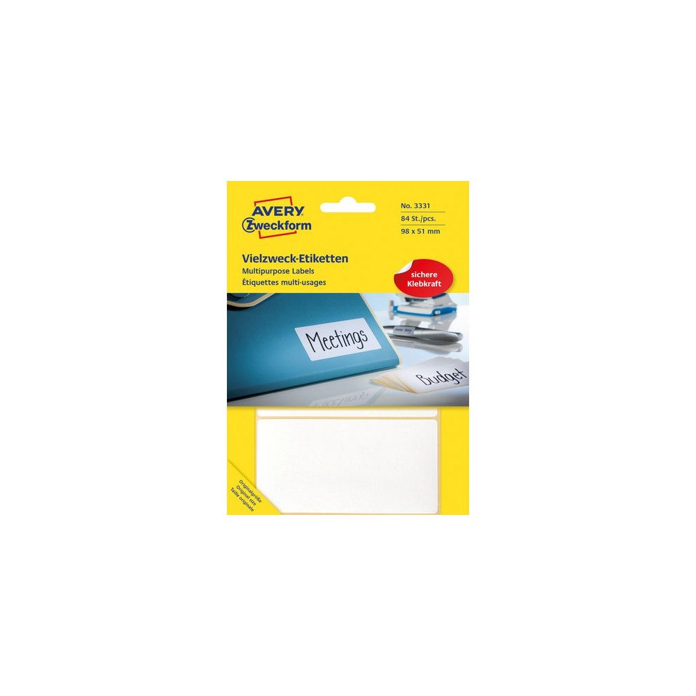 AVERY Etikett AVERY handskriv 98x51 vit 84/fp