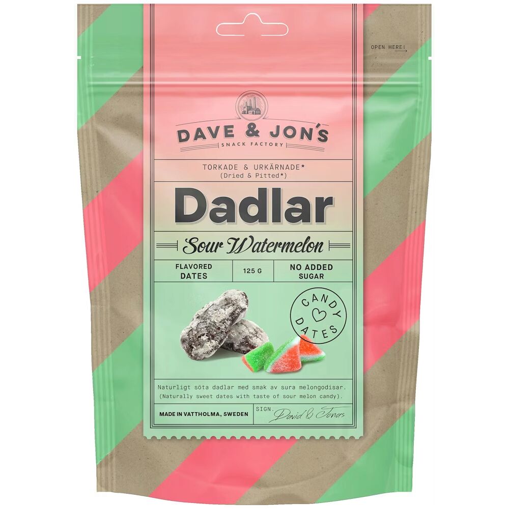 DAVE & JON'S Dadlar Sour Watermelon 125g