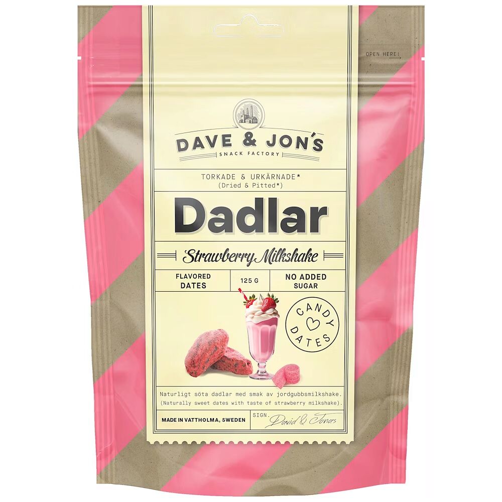 DAVE & JON'S Dadlar Strawberry Milkshake 125g