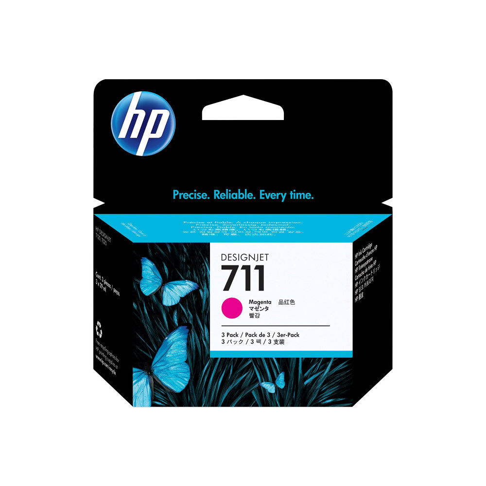 Hewlett-Packard HP 711 - 3-pack - magenta - original - DesignJet - bläckpatron