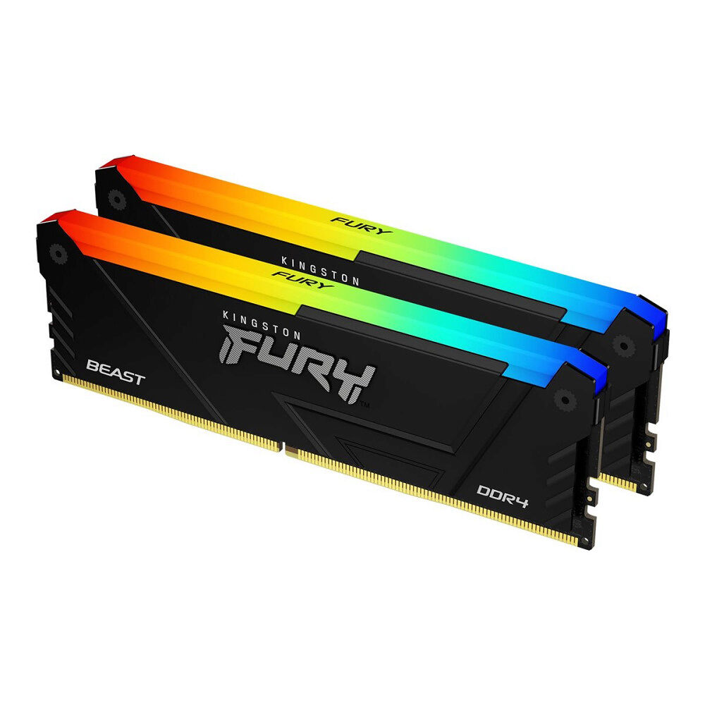 Kingston Kingston FURY Beast RGB - DDR4 - sats - 32 GB: 2 x 16 GB - DIMM 288-pin / PC4-28800 - ej buffrad