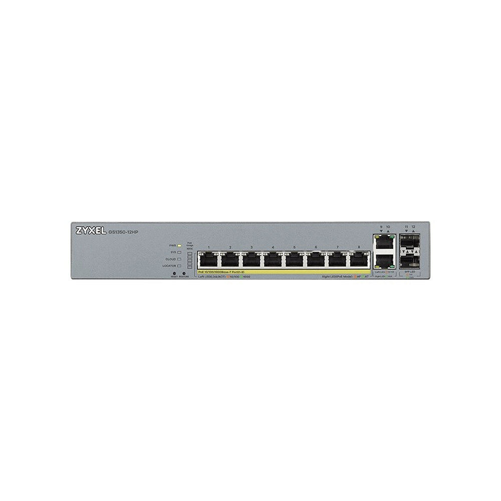 ZyXEL Zyxel GS1350-12HP - switch - 8 portar - smart - rackmonterbar