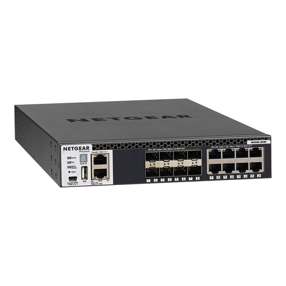 Netgear NETGEAR M4300-8X8F - switch - 16 portar - Administrerad - rackmonterbar