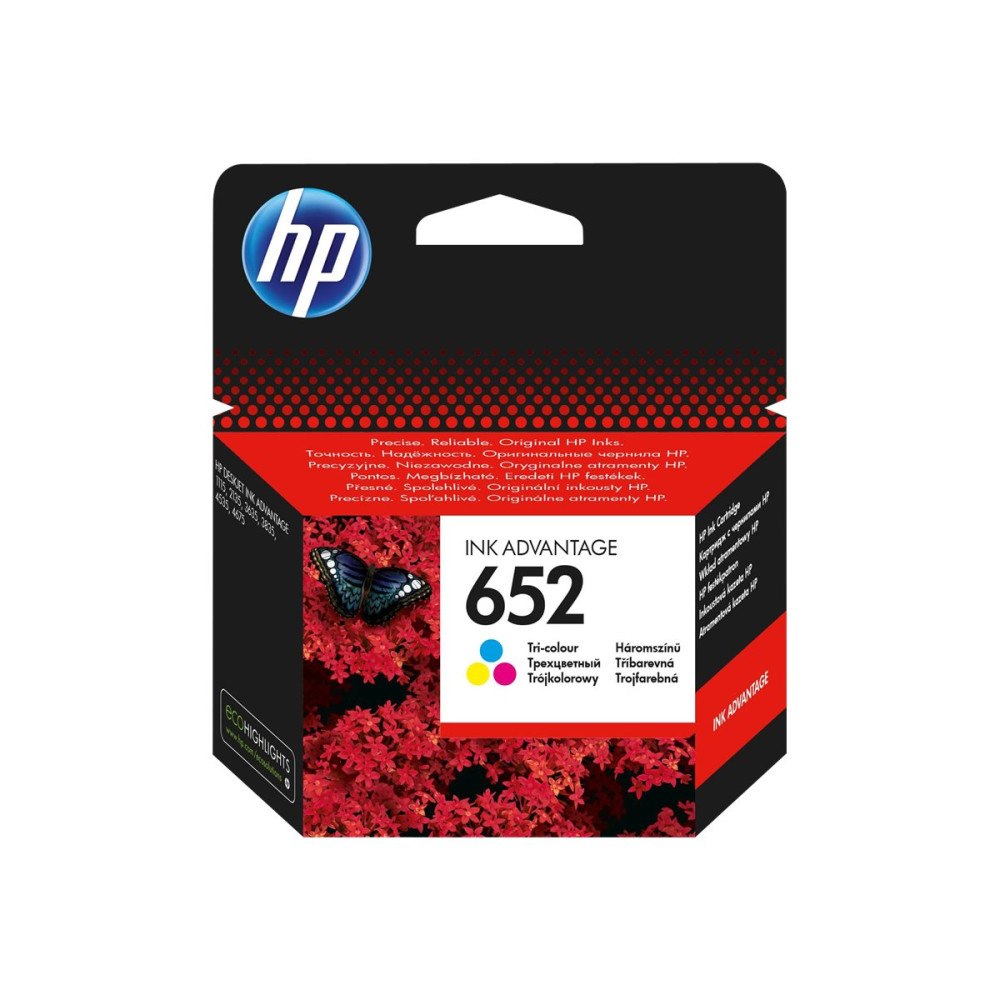 Hewlett-Packard HP 652 - färg (cyan, magenta, gul) - original - Ink Advantage - bläckpatron