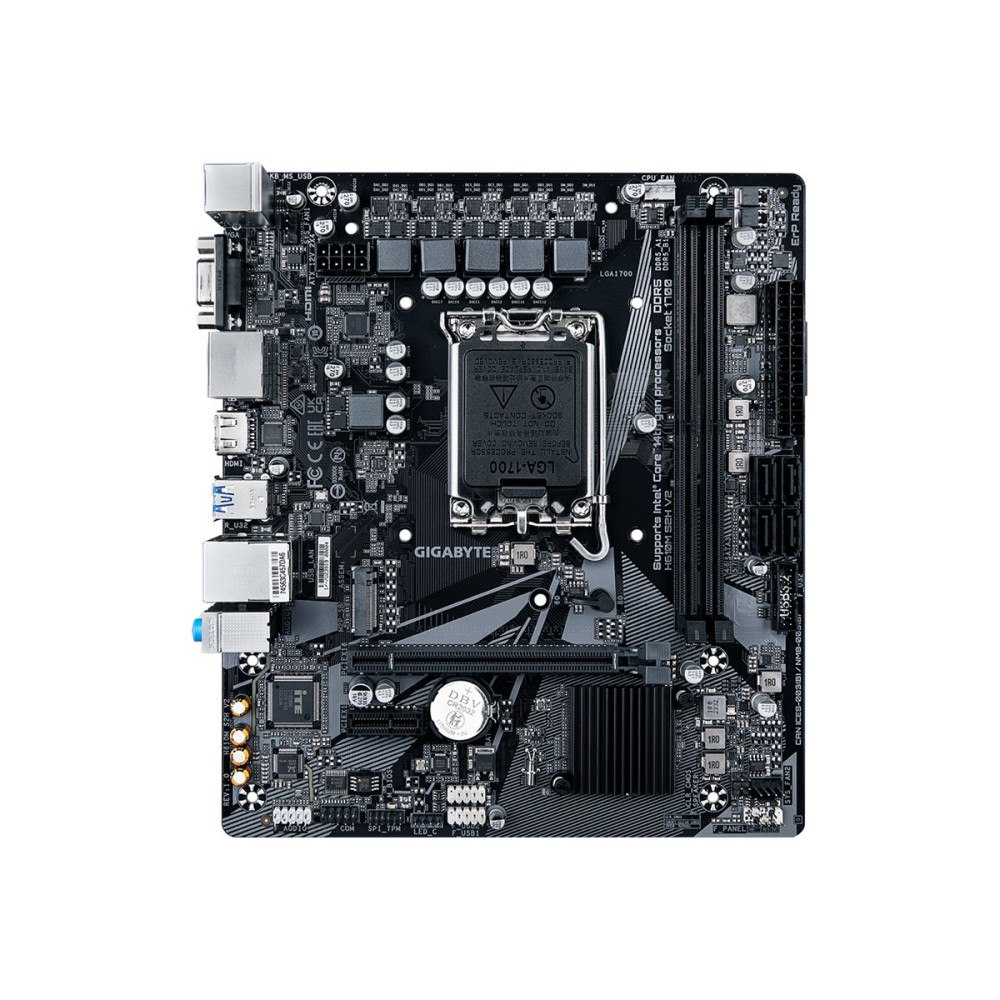 Gigabyte Gigabyte H610M S2H V2 - 1.0 - moderkort - micro ATX - LGA1700-uttag - H610
