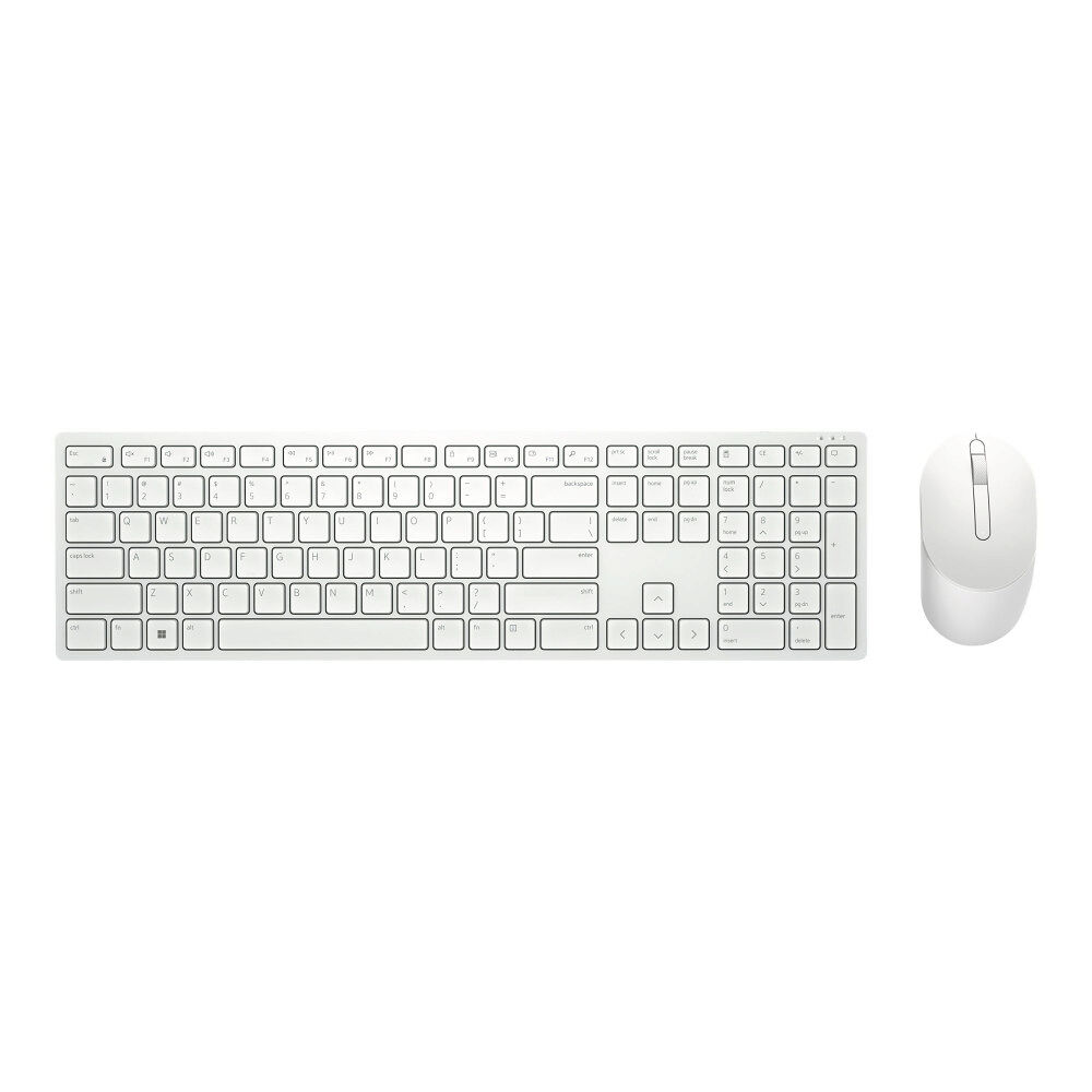 DELL Dell Pro Keyboard and Mouse KM5221W - sats med tangentbord och mus - QWERTY - USA, internationellt - vit Inmatningsenhet