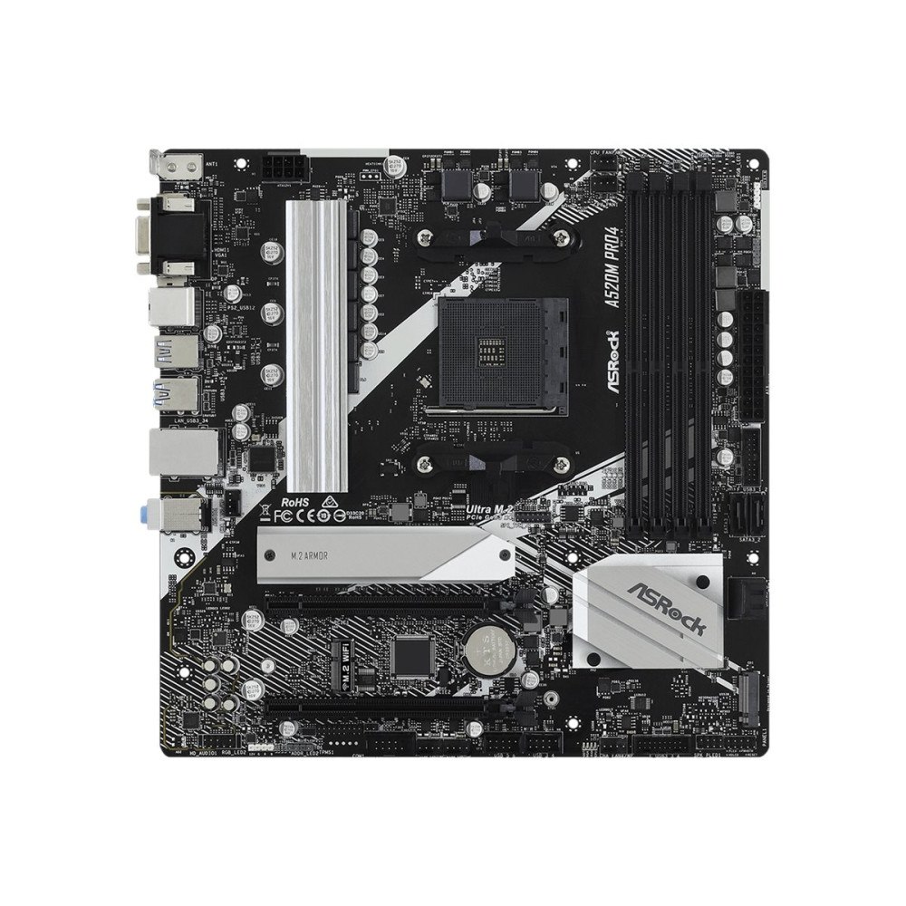 ASRock ASRock A520M Pro4 - moderkort - micro ATX - Socket AM4 - AMD A520