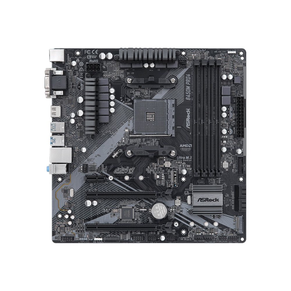 ASRock ASRock B450M Pro4 R2.0 - moderkort - micro ATX - Socket AM4 - AMD B450