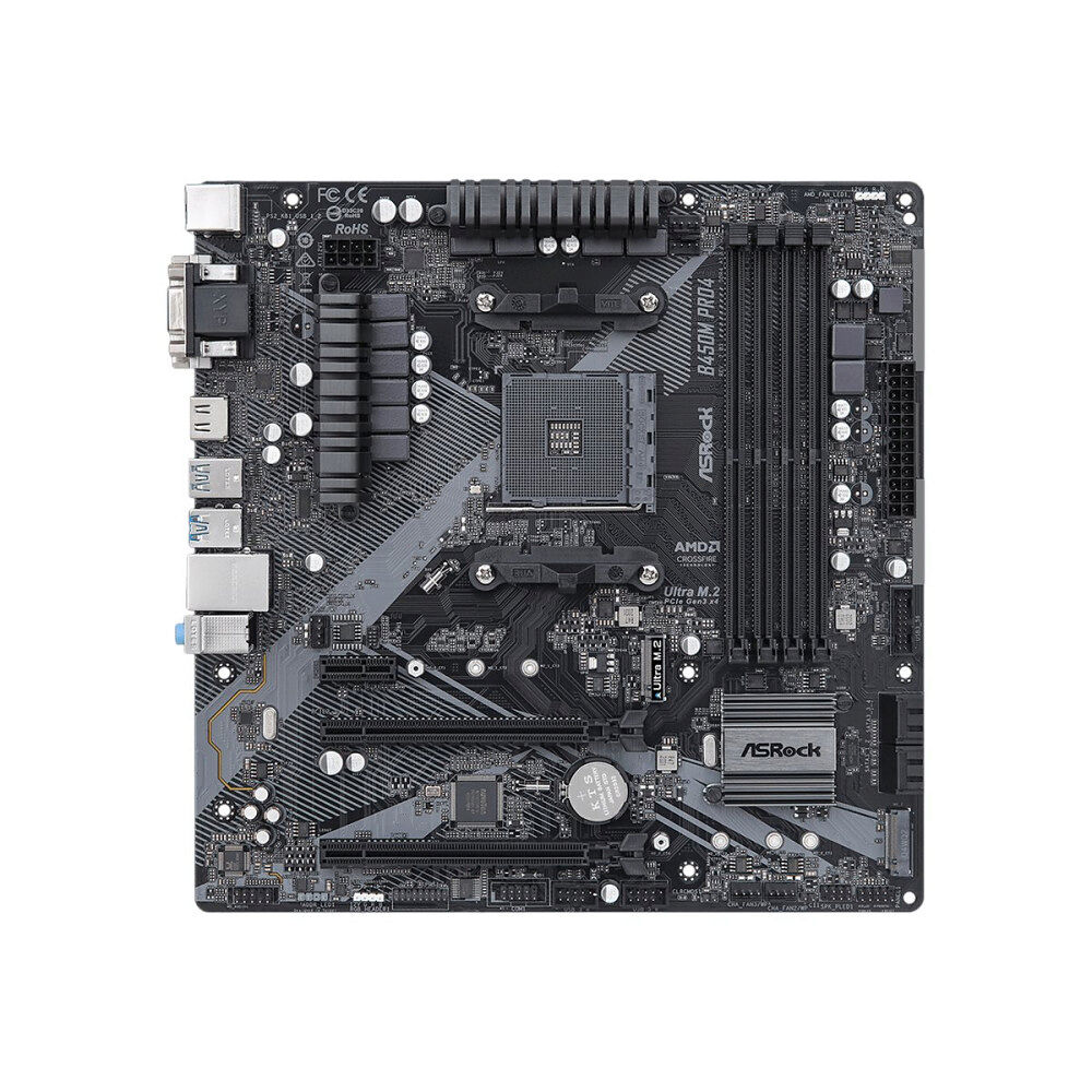 ASRock ASRock B450M Pro4 R2.0 - moderkort - micro ATX - Socket AM4 - AMD B450