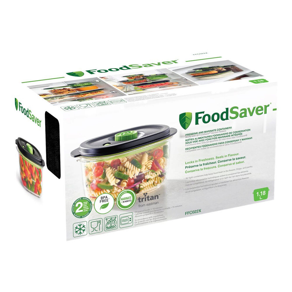FoodSaver FoodSaver Preserve & Marinate FFC022X - matförvaringsbehållare - CrystalClear - 1.18 L
