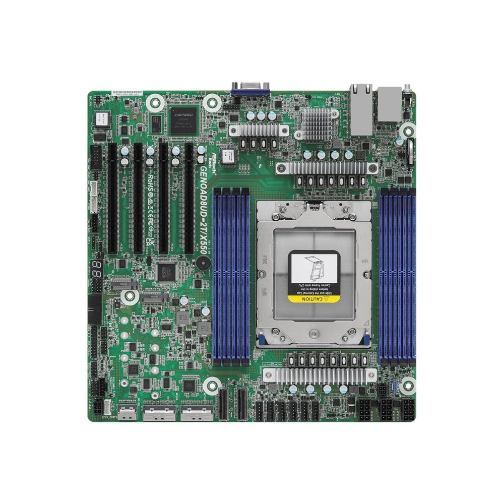 ASRock ASRock Rack GENOAD8UD-2T/X550 - moderkort - deep micro atx - LGA6096 Socket