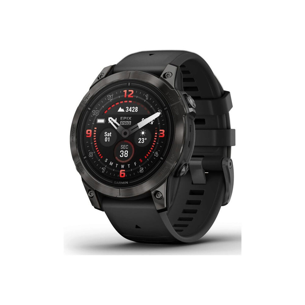 Garmin Garmin epix Pro Sapphire Edition 2a generation - titanium kolfärgad DLC - Ja smart klocka med band - svart - 32 GB