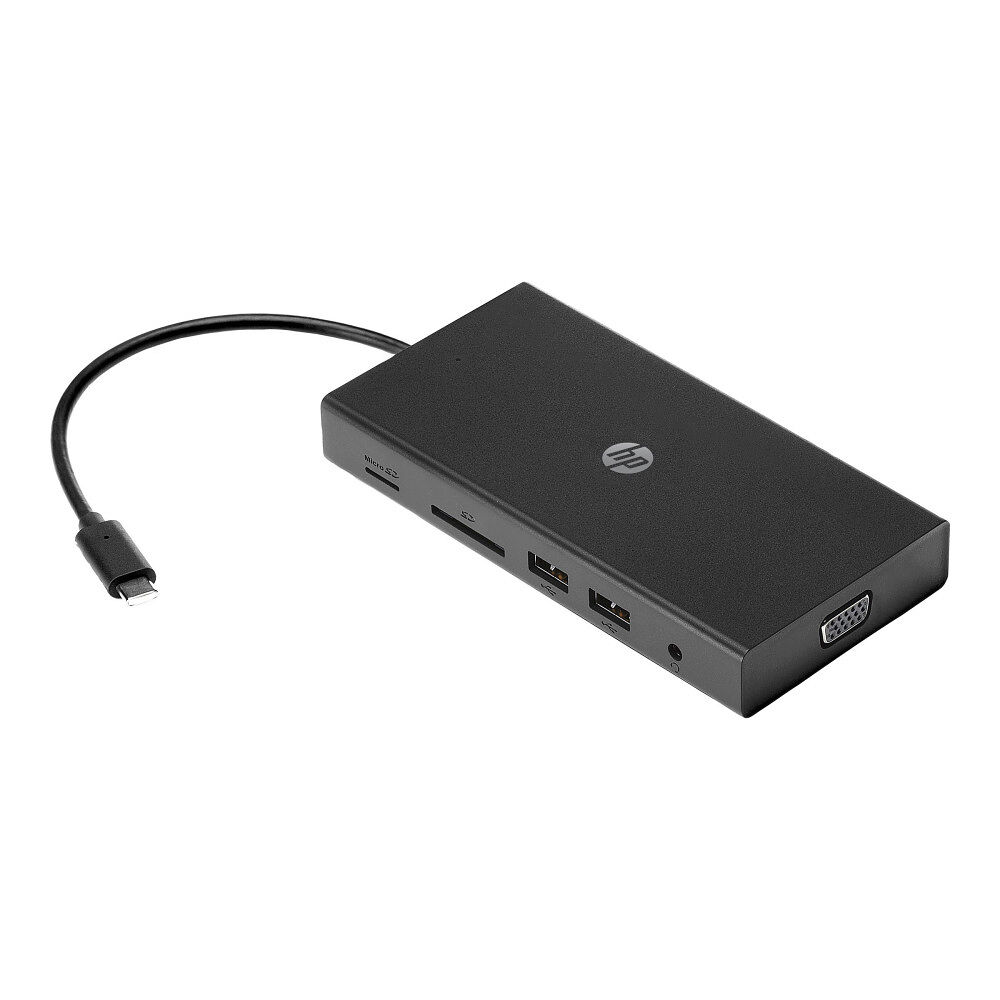 Hewlett-Packard HP Travel Hub - portreplikator - USB-C - VGA, HDMI