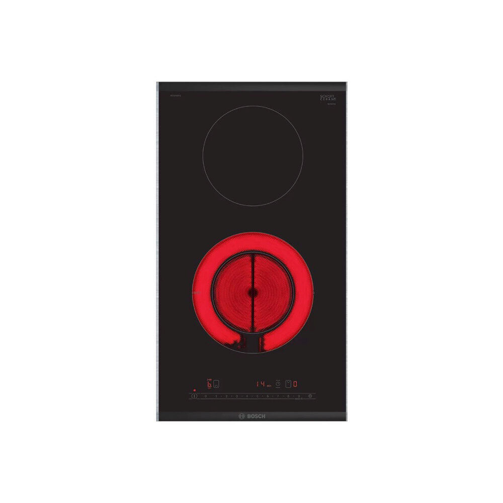Bosch Bosch Serie | 6 PKF375FP2E keramisk häll - 30 cm - borstad aluminium/svart - keramik - med fasad fram- och bakkant, - wi...