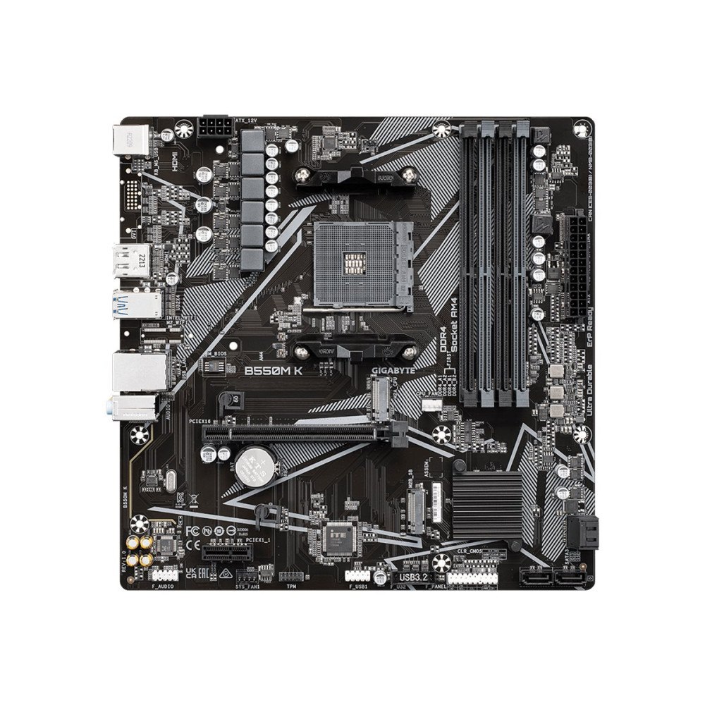 Gigabyte Gigabyte B550M K - 1.0 - moderkort - micro ATX - Socket AM4 - AMD B550