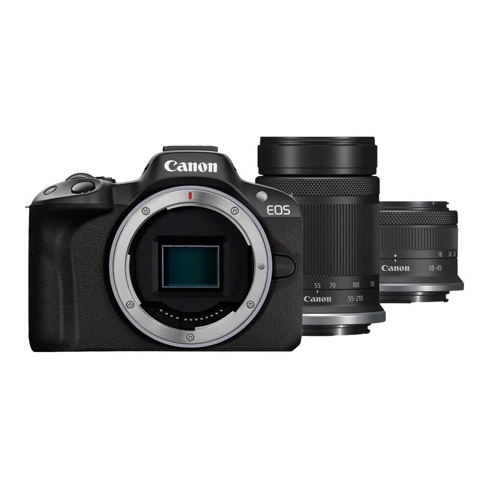 CANON Canon EOS R50 - digitalkamera RF-S 18-45 mm F4,5-6,3 IS STM objektiv, 55-210 mm F5,0-7,1 IS STM objektiv