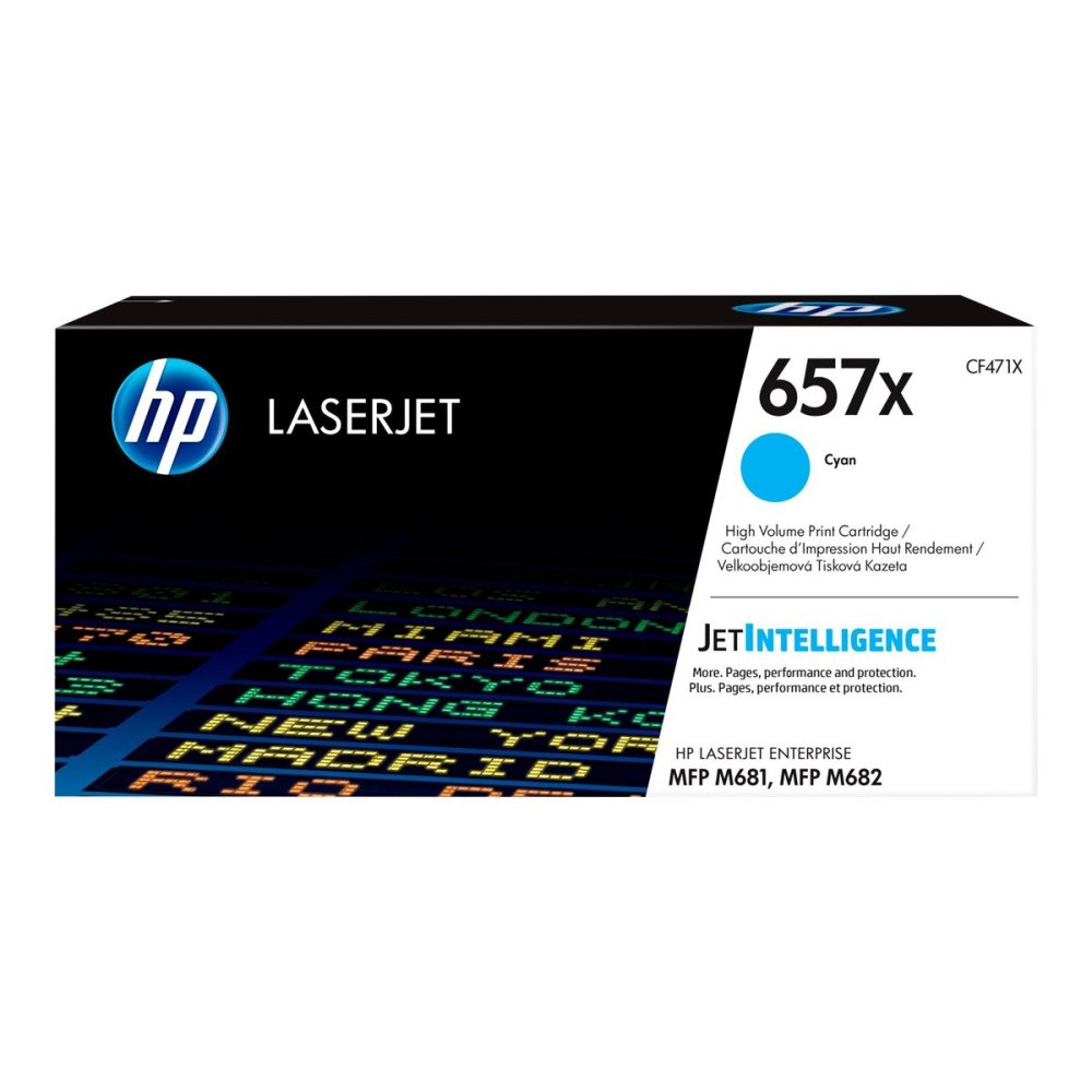 Hewlett-Packard HP 657X - Lång livslängd - cyan - original - LaserJet - tonerkassett (CF471X)
