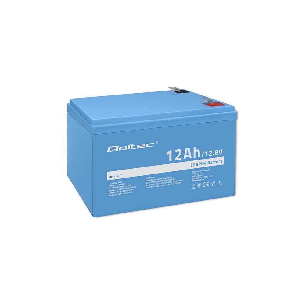 Qoltec Qoltec - batteri - 12,8V, BMS - LiFePO4 - 12 Ah - 153.6 Wh