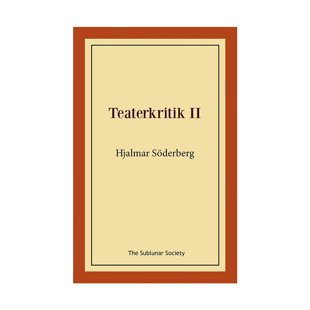 Hjalmar Söderberg Teaterkritik II (häftad)