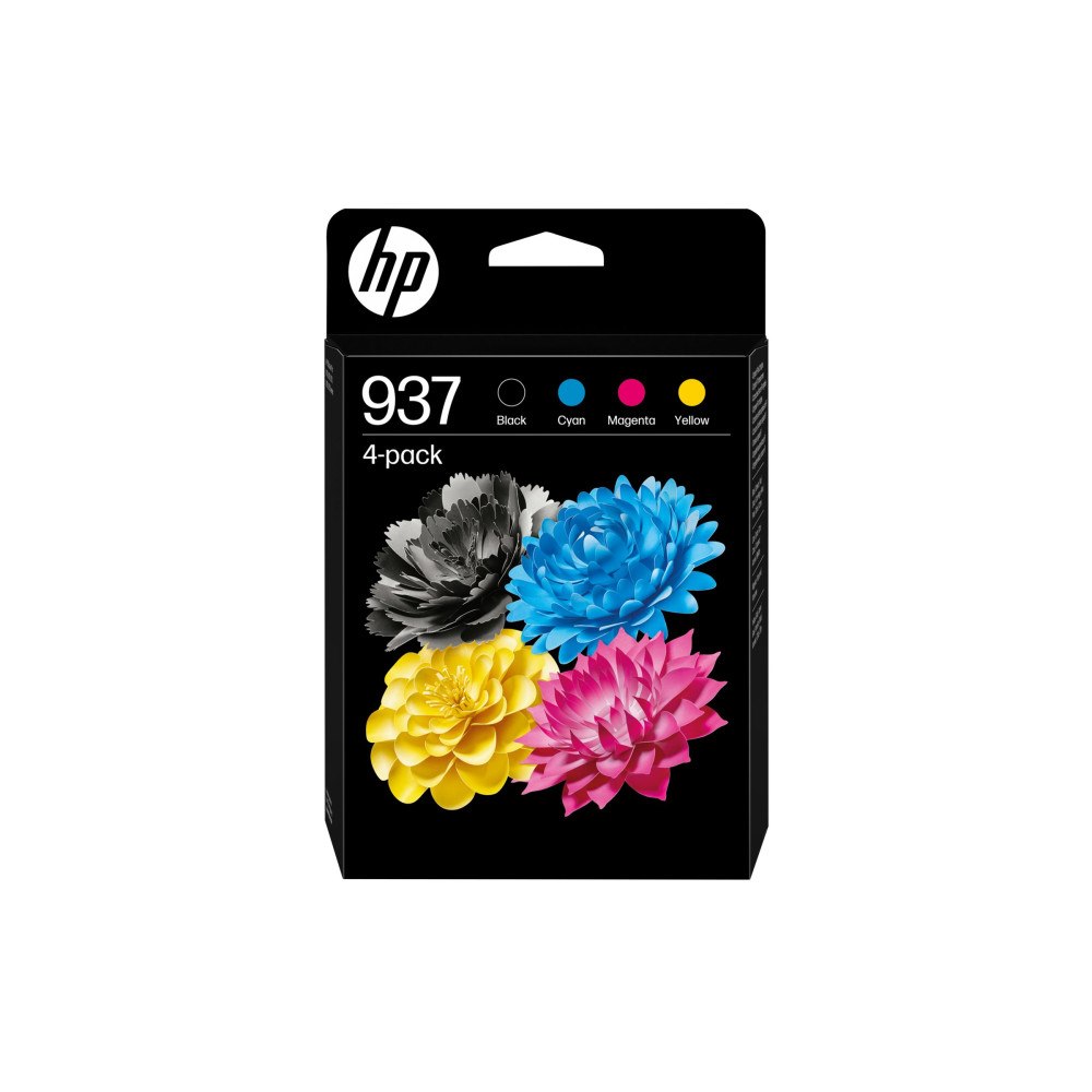 Hewlett-Packard HP 937 - 4-pack - svart, cyan, magenta, gul - original - bläckpatron