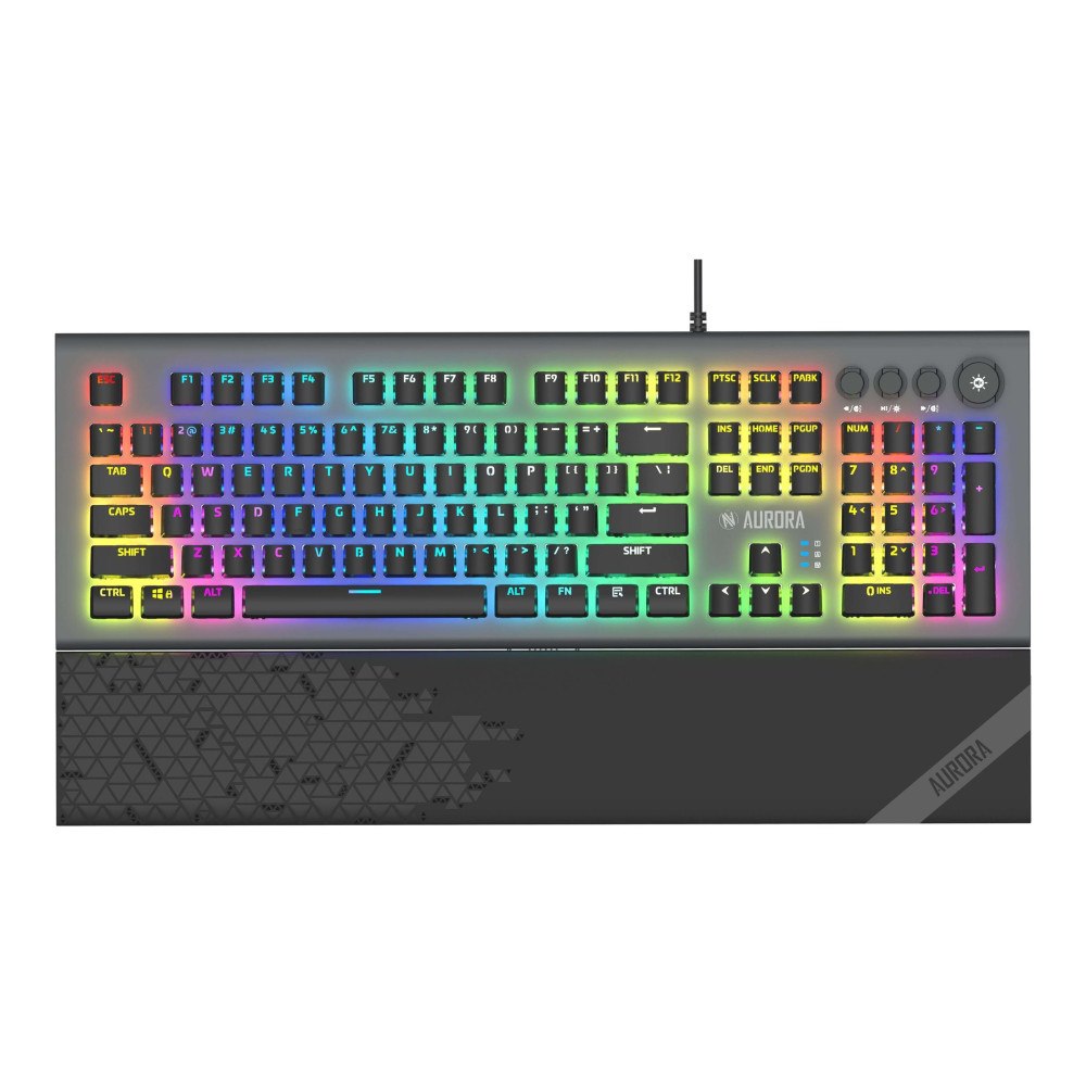 IBOX iBOX Aurora K-5 - tangentbord - QWERTY - svart, silver Inmatningsenhet