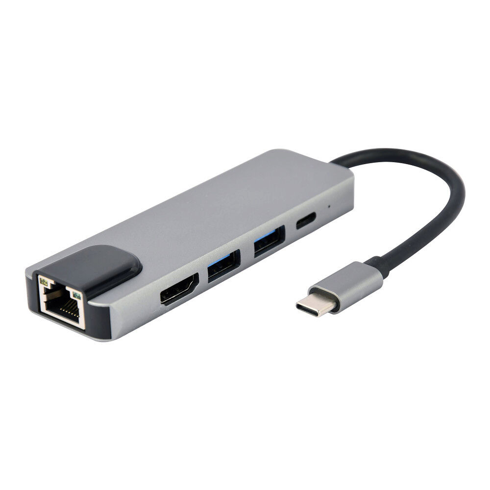 Gembird Cablexpert A-CM-COMBO5-04 - dockningsstation - USB-C 3.1 - HDMI - 100Mb LAN