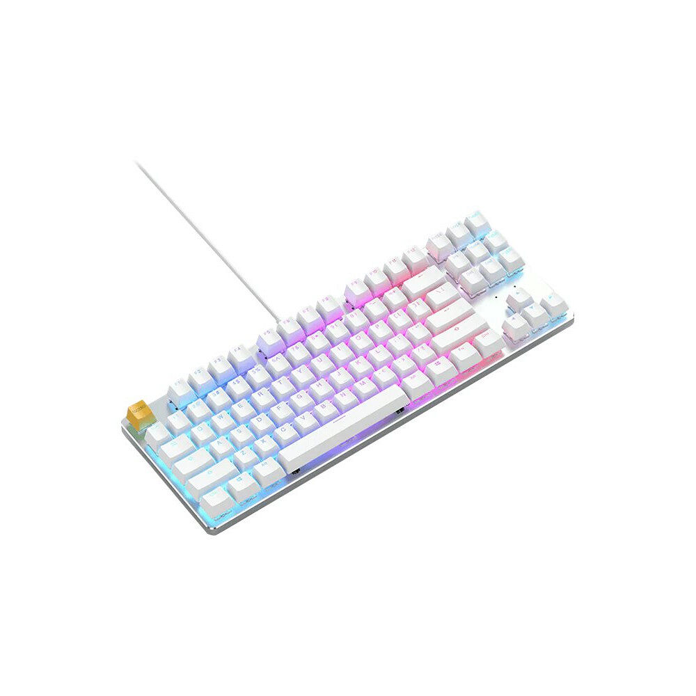 GLORIOUS Glorious GMMK The White Ice Edition - tangentbord - utan numerisk knappsats - QWERTY - amerikansk - white cap, matt silv...