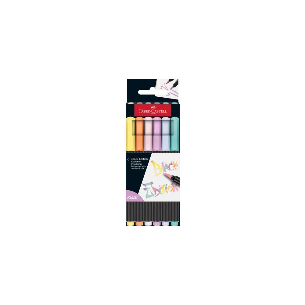 FABER-CASTELL Fiberpenna Black Edition pastel 6/fp