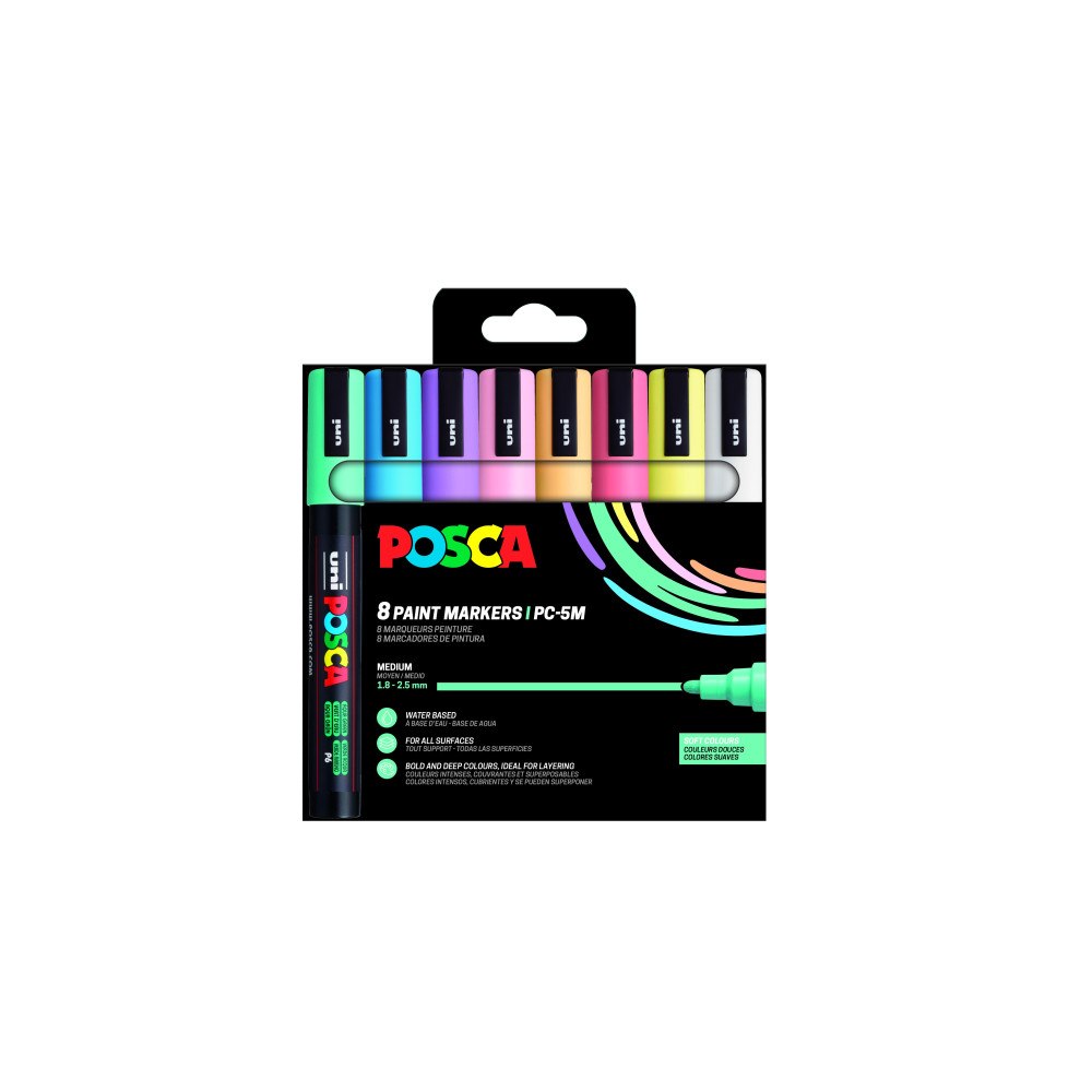 POSCA Uni Posca PC-5M, 8 st. Soft Colors  (401675)
