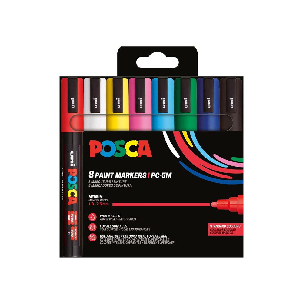 POSCA Posca Pouch Set PC-5M, 8 basfärger (401666)