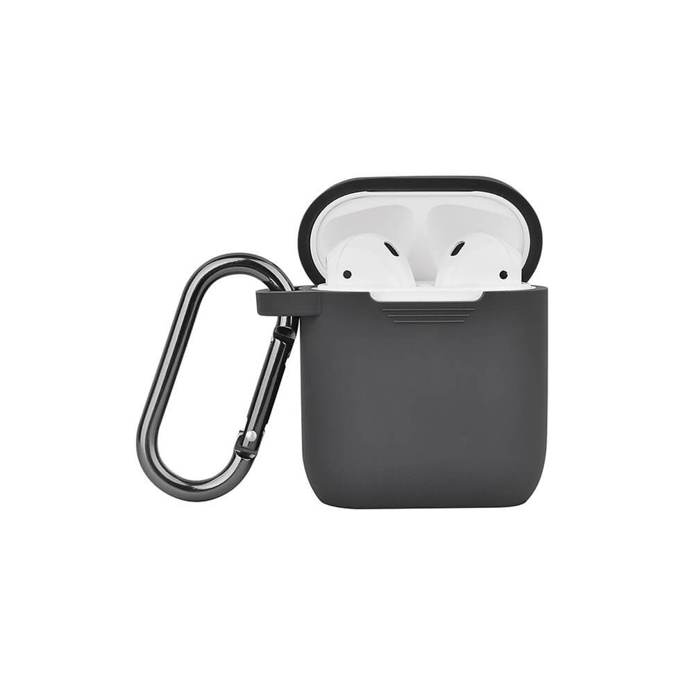 NORTH Airpods Skyddsväska Silicone Karbinhängare Mörkgrå