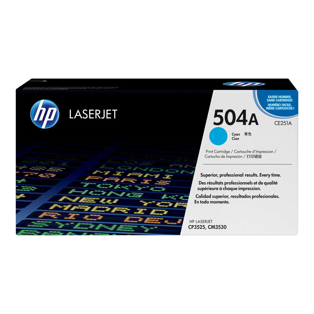 Hewlett-Packard HP 504A - cyan - original - LaserJet - tonerkassett (CE251A)