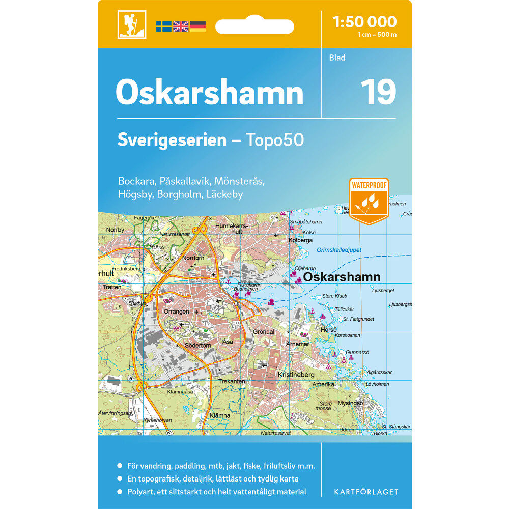 Kartförlaget 19 Oskarshamn Sverigeserien Topo50