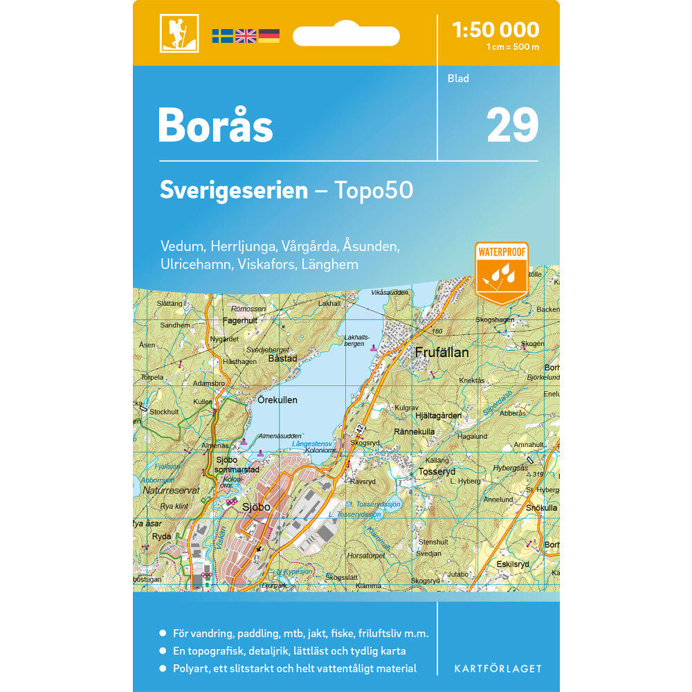 Kartförlaget 29 Borås Sverigeserien Topo50