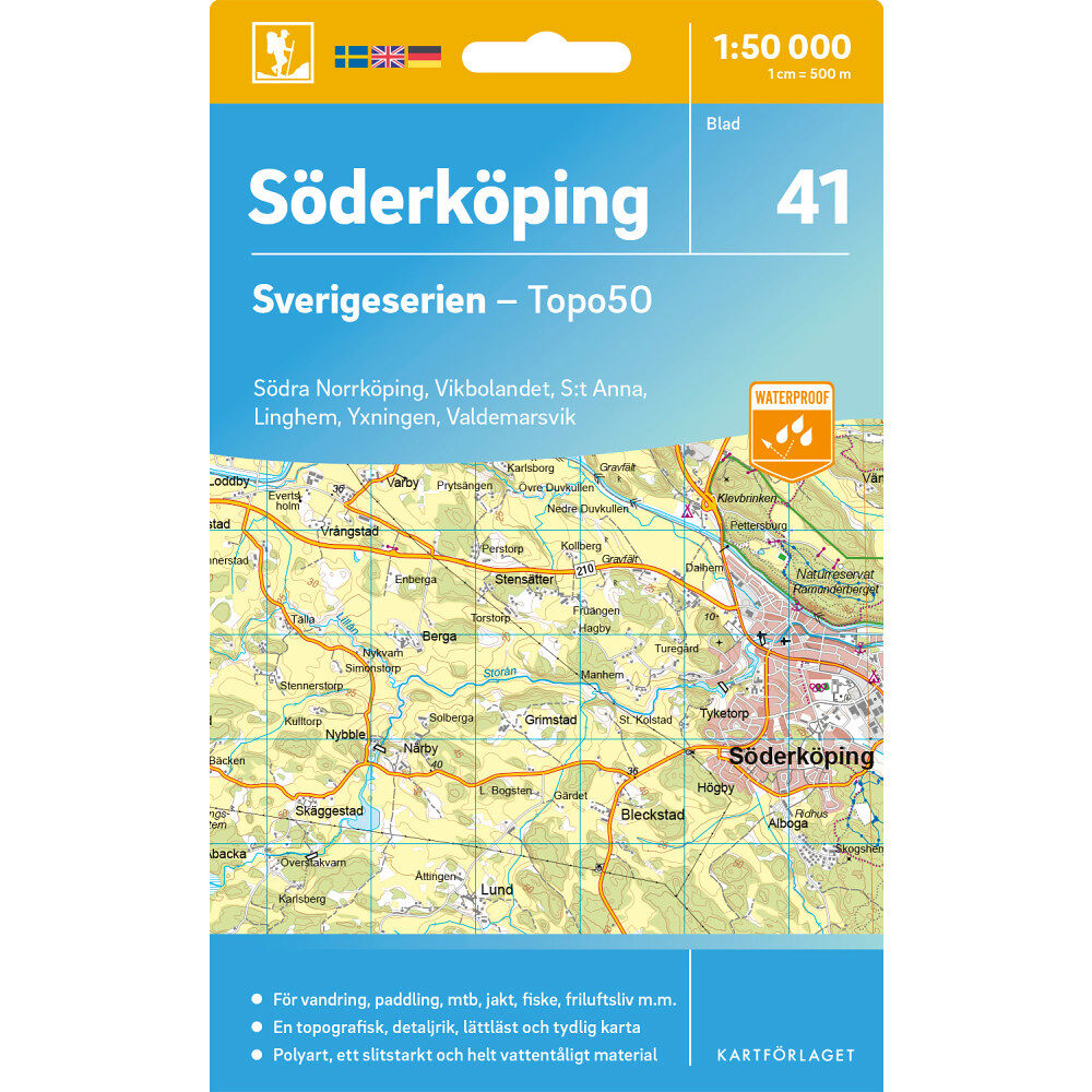 Kartförlaget 41 Söderköping Sverigeserien Topo50