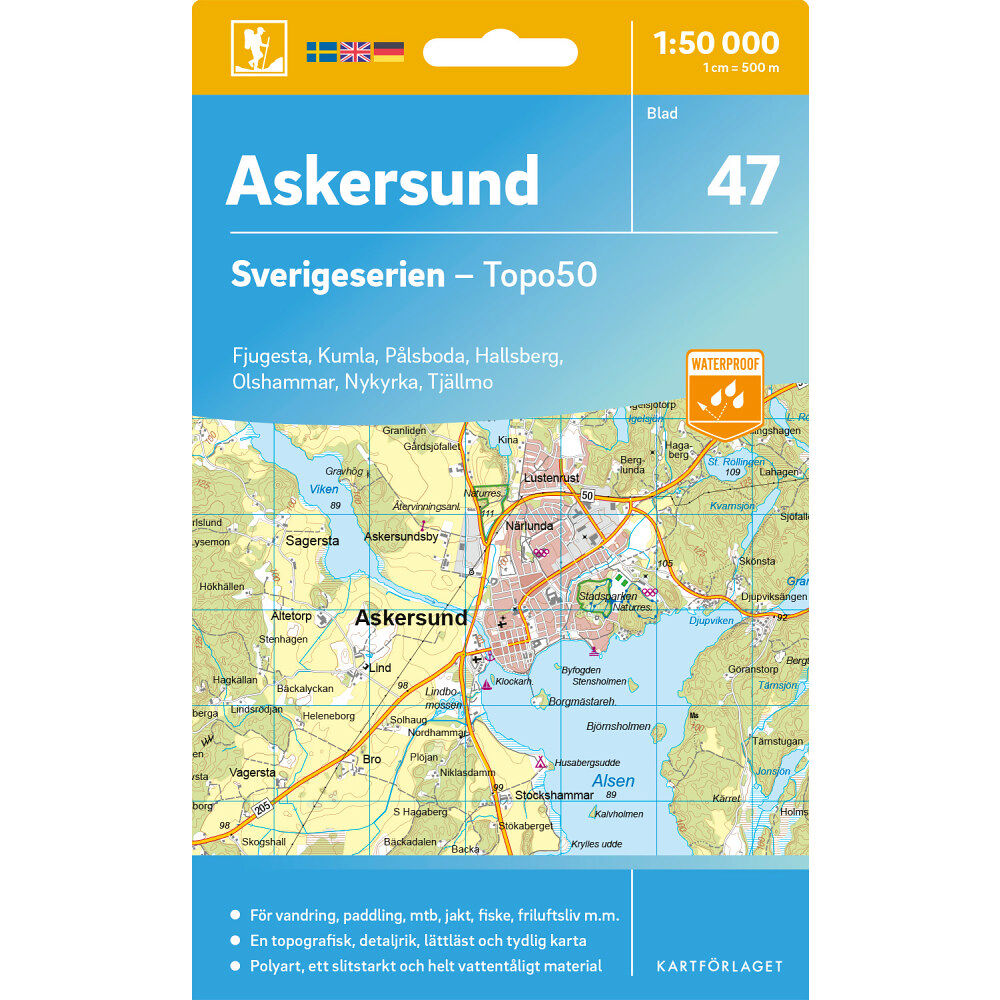 Kartförlaget 47 Askersund Sverigeserien Topo50