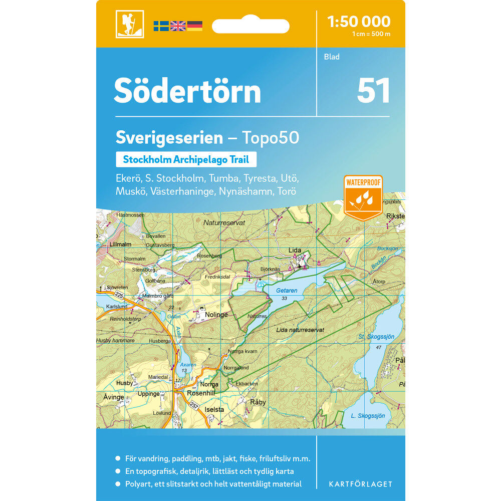 Kartförlaget 51 Södertörn Sverigeserien Topo50