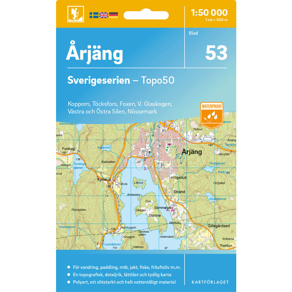 Kartförlaget 53 Årjäng Sverigeserien Topo50