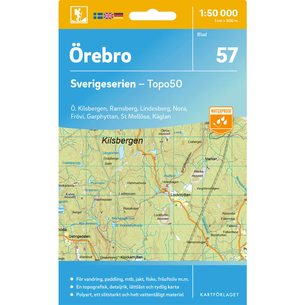 Kartförlaget 57 Örebro Sverigeserien Topo50