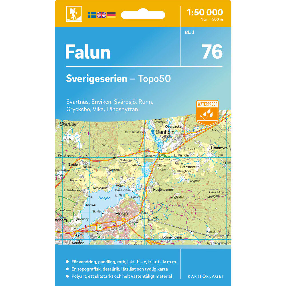 Kartförlaget 76 Falun Sverigeserien Topo50