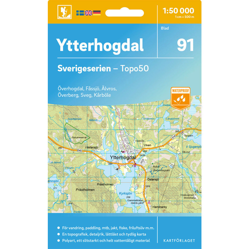 Kartförlaget 91 Ytterhogdal Sverigeserien Topo50