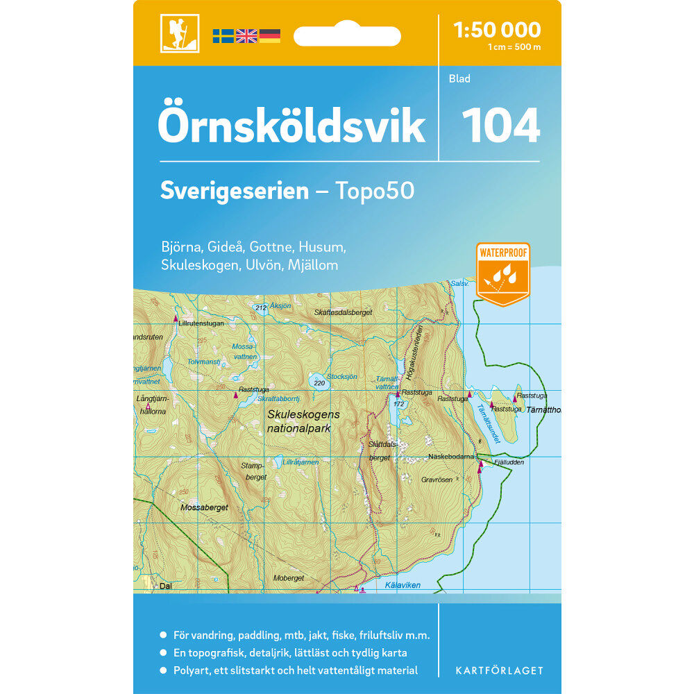 Kartförlaget 104 Örnsköldsvik Sverigeserien Topo50