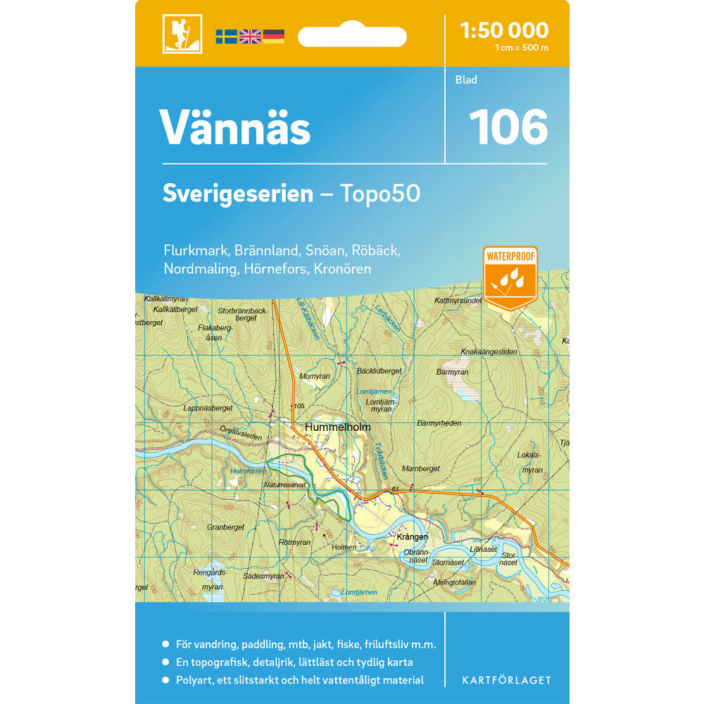 Kartförlaget 106 Vännäs Sverigeserien Topo50