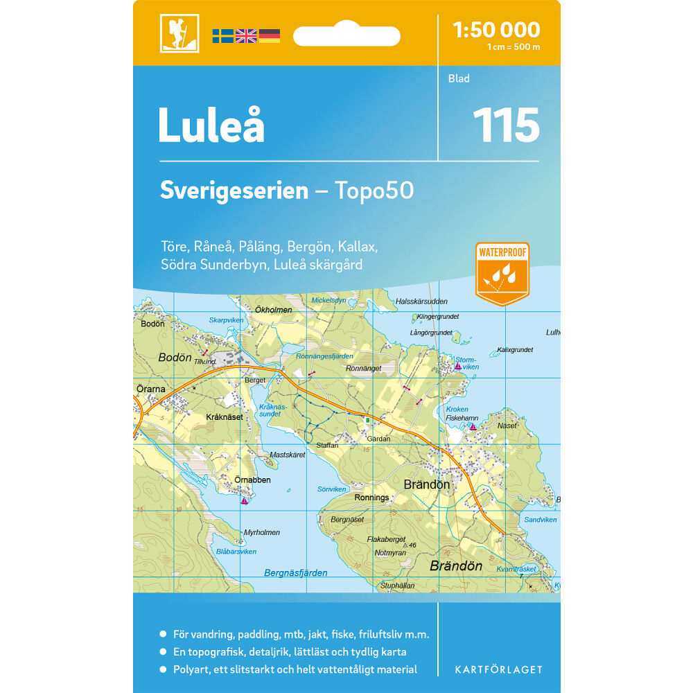 Kartförlaget 115 Luleå Sverigeserien Topo50