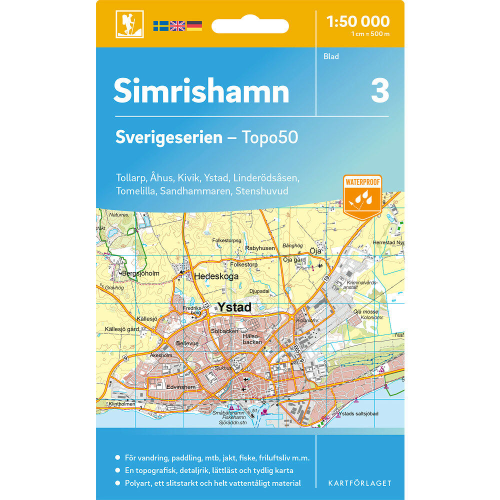 Kartförlaget 3 Simrishamn Sverigeserien Topo50